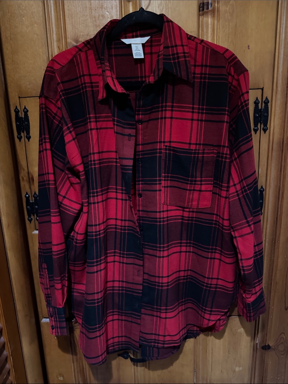 H&M Red and Black Plaid Shirt